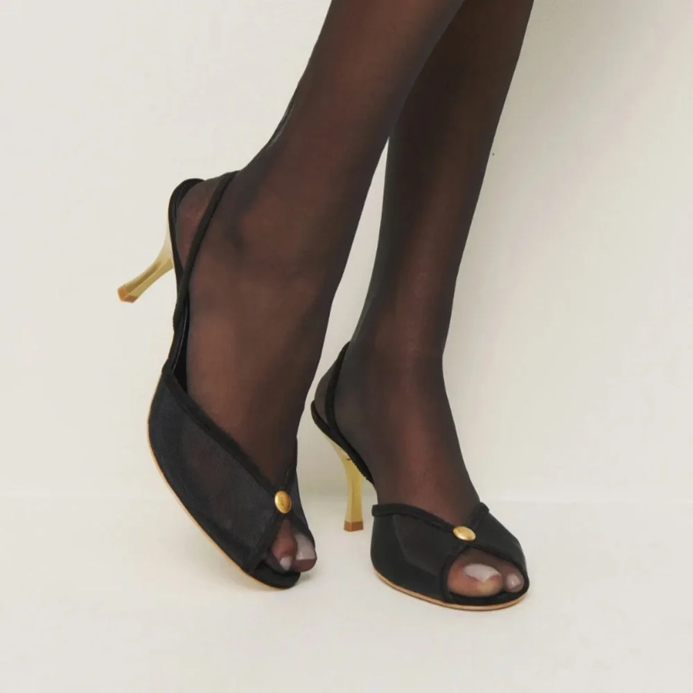 NEW Reformation Paula Slingback Sandal Black Size 9 - Picture 1 of 9